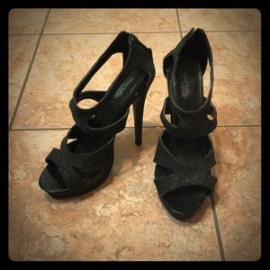 Charlotte Russe Black Sparkly Heels